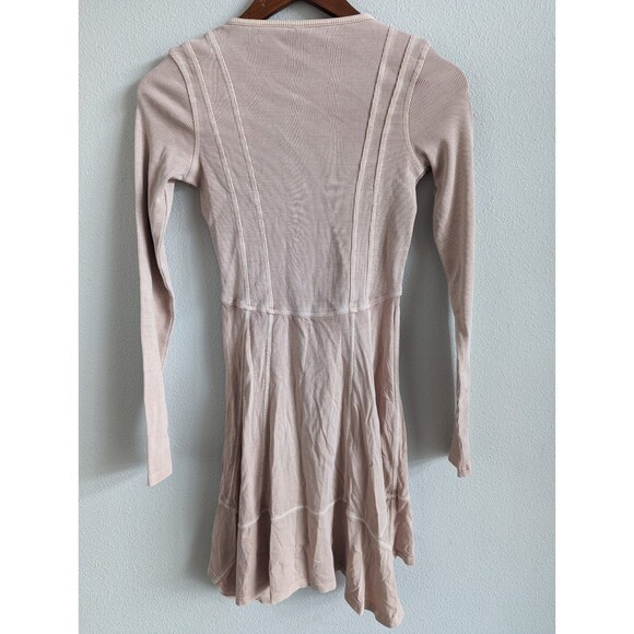 Daily Practice Anthropologie Sz XXS Play it Cool Sporty Tan Sporty Ribbed Dress - Picture 4 of 6
